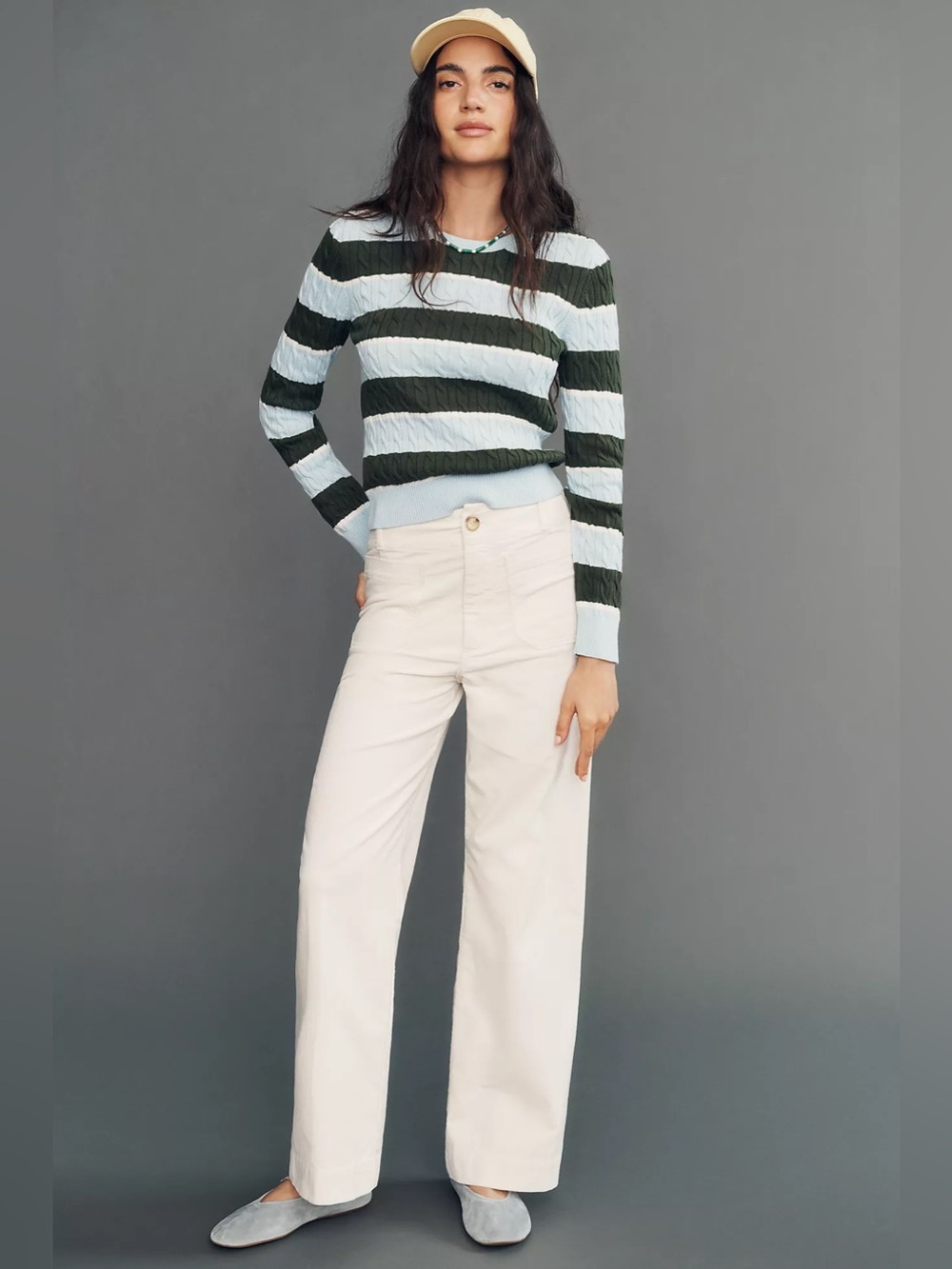 Maeve Colette Corduroy Wide Leg Pants 30 10 cream high rise neutral casual ivory